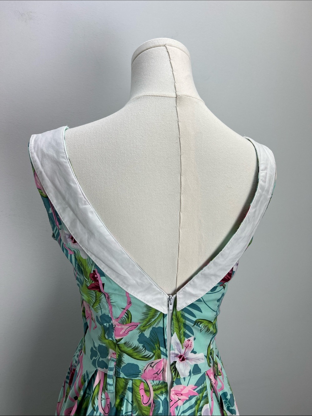 Hell Bunny Retro Dress Vintage Style Fit N Flare Tropical Flamingo Print XS - Picture 7 of 8
